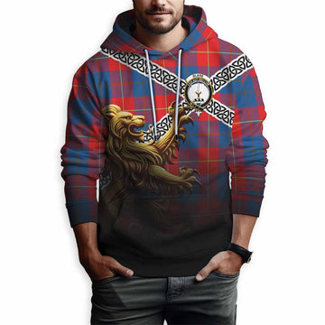 Blane Crest Tartan Hoodie with Golden Lion Emblem Celtic Style Pullover Hoodie - Tartan Vibes Clothing