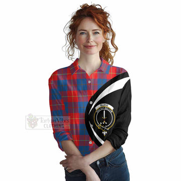 Blane Tartan Women's Casual Shirt with Family Crest Circle Style Female - Tartan Vibes Clothing