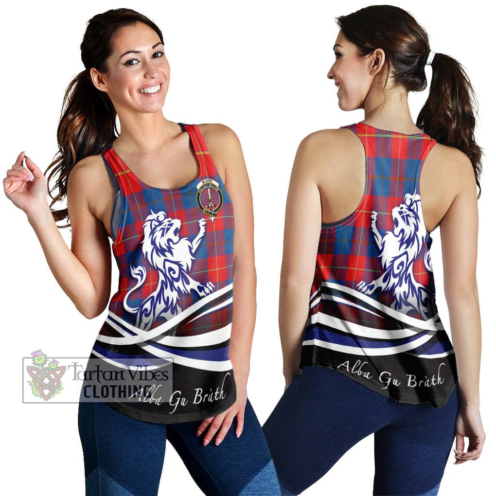 Blane Tartan Women's Racerback Tanks with Alba Gu Brath Regal Lion Emblem 4XL - Tartanvibesclothing Shop