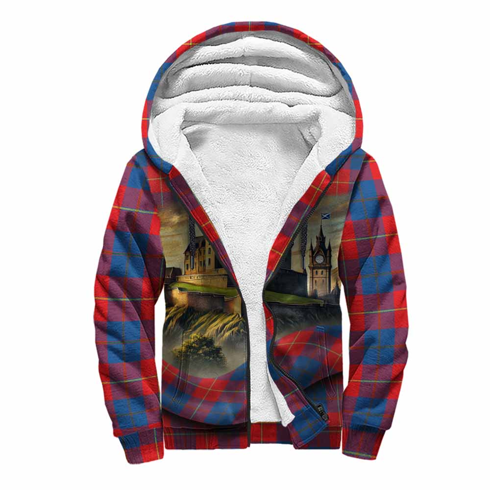 Blane Tartan Family Crest Sherpa Hoodie with Scottish Ancient Castle Style Unisex S - Tartan Vibes Clothing