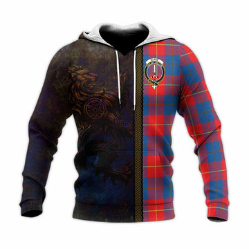 Blane Tartan Family Crest Knitted Hoodie Alba Gu Brath Be Brave Lion Ancient Style Unisex Knitted Pullover Hoodie - Tartan Vibes Clothing