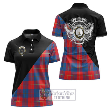 Blane Tartan Women's Polo Shirt with Family Crest and Military Logo Style Women - Tartan Vibes Clothing