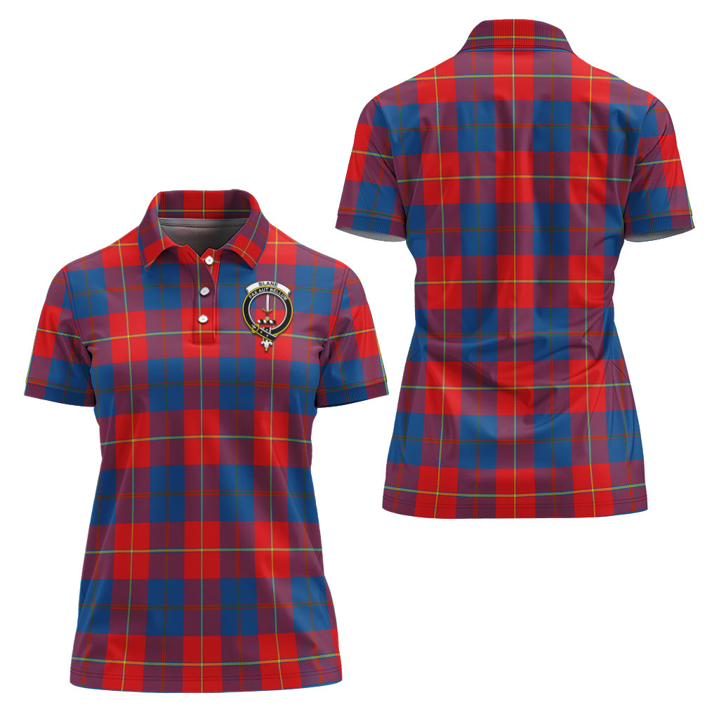 Blane Tartan Polo Shirt with Family Crest For Women Women - Tartanvibesclothing