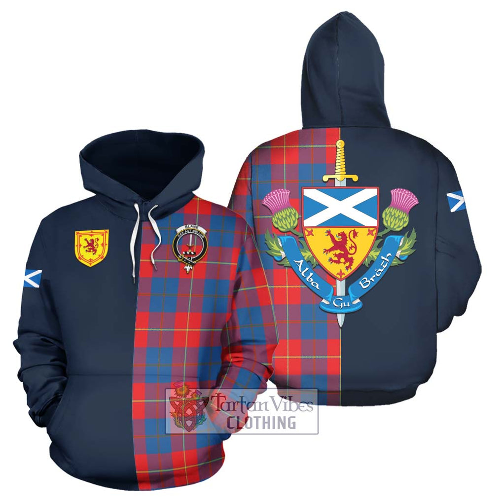 Blane Tartan Hoodie Alba with Scottish Lion Royal Arm Half Style Zip Hoodie - Tartan Vibes Clothing