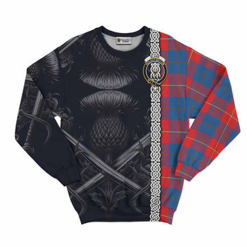 Blane Tartan Sweatshirt with Family Crest Cross Sword Thistle Celtic Vibes Unisex - Tartan Vibes Clothing
