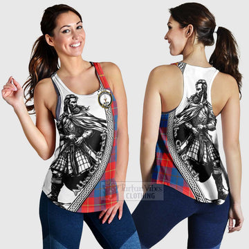 Blane Tartan Clan Crest Women's Racerback Tanks with Highlander Warrior Celtic Style 4XL - Tartan Vibes Clothing