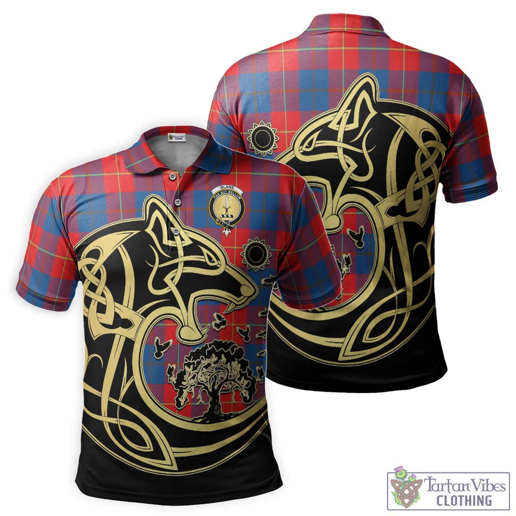 Blane Tartan Polo Shirt with Family Crest Celtic Wolf Style Kid - Tartan Vibes Clothing