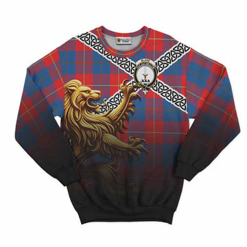 Blane Crest Tartan Sweatshirt with Golden Lion Emblem Celtic Style Unisex - Tartan Vibes Clothing