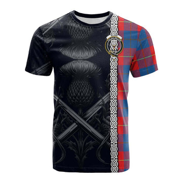 Tartan Vibes Clothing Blane Tartan Cotton T-shirt with Family Crest Cross Sword Thistle Celtic Vibes