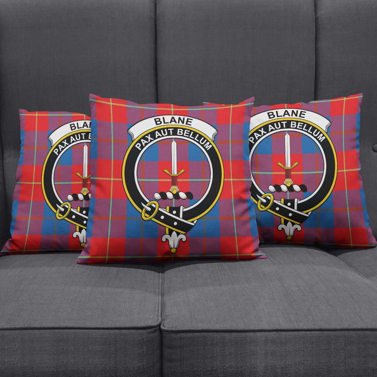 Blane Tartan Pillow Cover with Family Crest Rectangle Pillow Cover 51*91cm - Tartan Vibes Clothing
