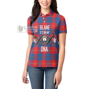 Blane Tartan Women's Polo Shirt with Family Crest DNA In Me Style Women - Tartan Vibes Clothing