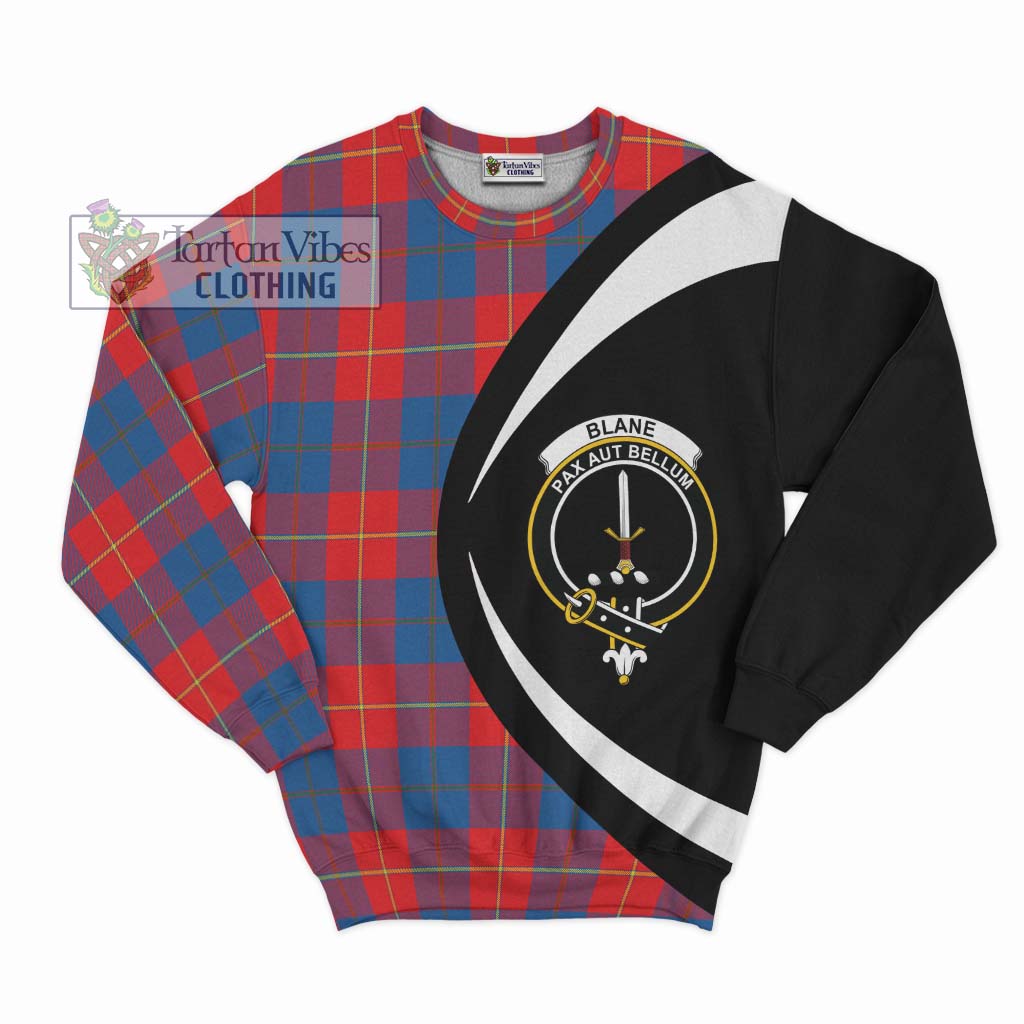 Blane Tartan Sweatshirt with Family Crest Circle Style Unisex - Tartan Vibes Clothing