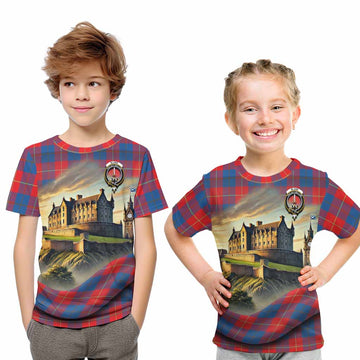 Blane Tartan Family Crest Kid T-Shirt with Scottish Ancient Castle Style Youth XL Size14 - Tartan Vibes Clothing