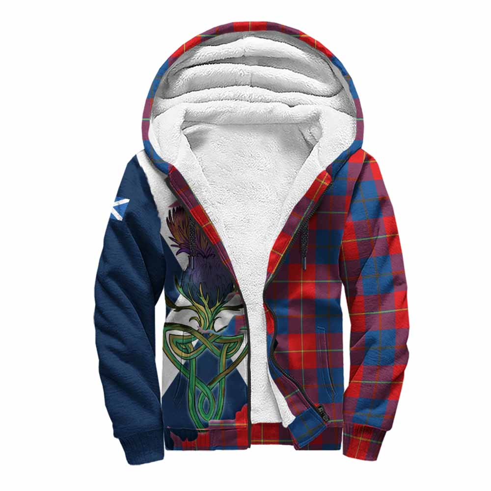 Tartan Vibes Clothing Blane Tartan Family Crest Sherpa Hoodie Scottish Thistle Celtic Inspired