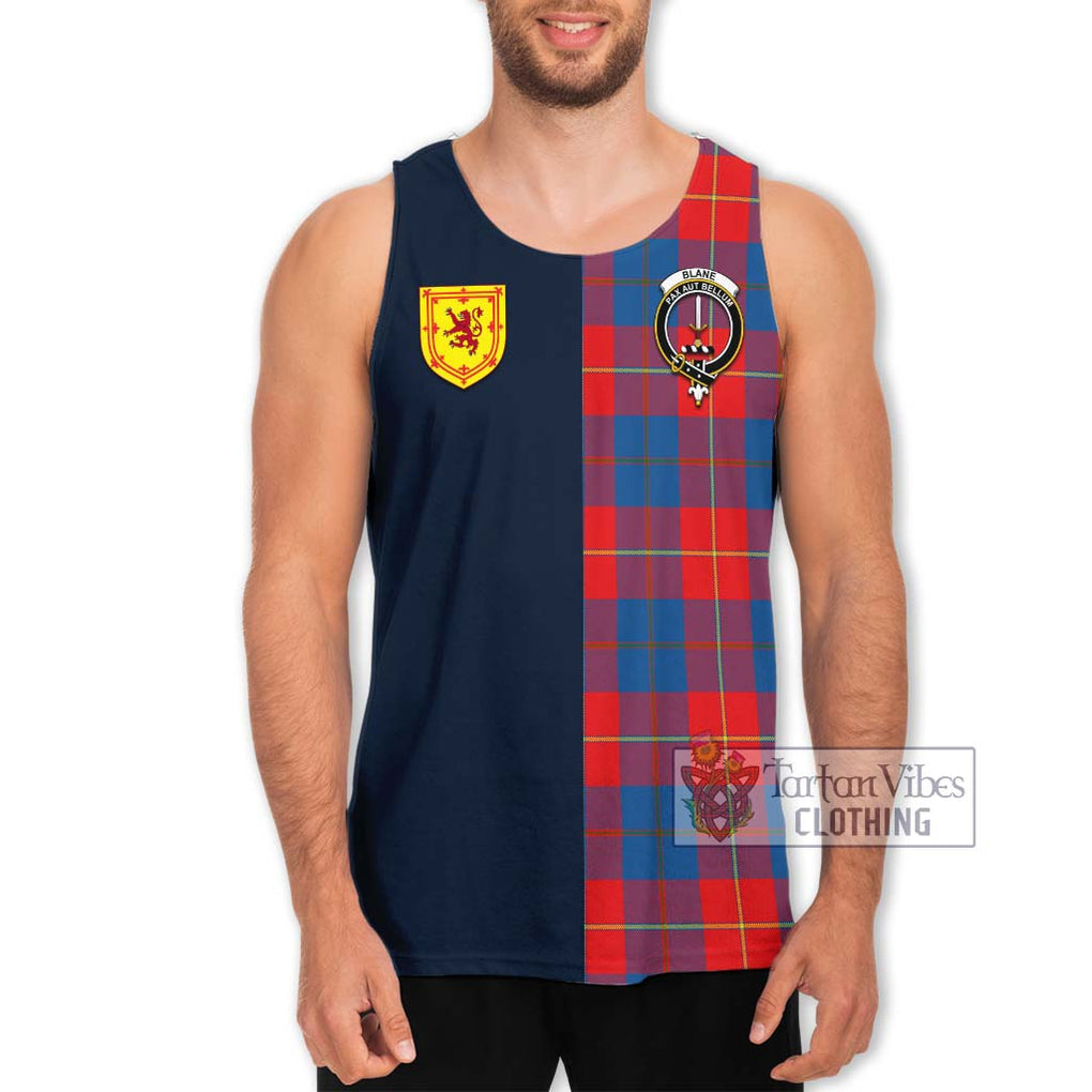 Blane Tartan Men's Tank Top Alba with Scottish Lion Royal Arm Half Style Men - Tartan Vibes Clothing