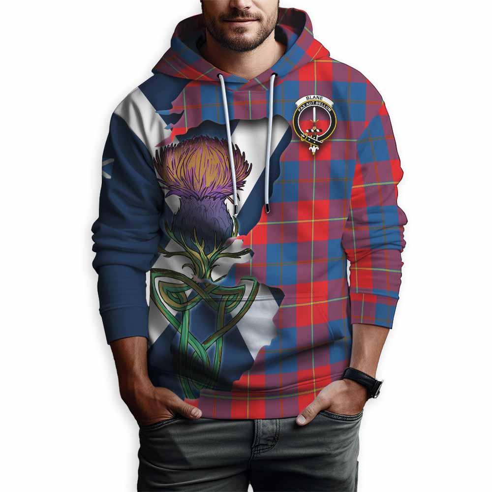 Tartan Vibes Clothing Blane Tartan Family Crest Hoodie Scottish Thistle Celtic Inspired