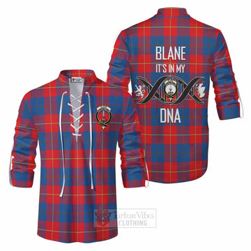Blane Tartan Ghillie Kilt Shirt with Family Crest DNA In Me Style Men - Tartan Vibes Clothing