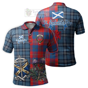 Blane Tartan Polo Shirt Happy St. Andrew's Day Half Tartan Style Kid - Tartan Vibes Clothing