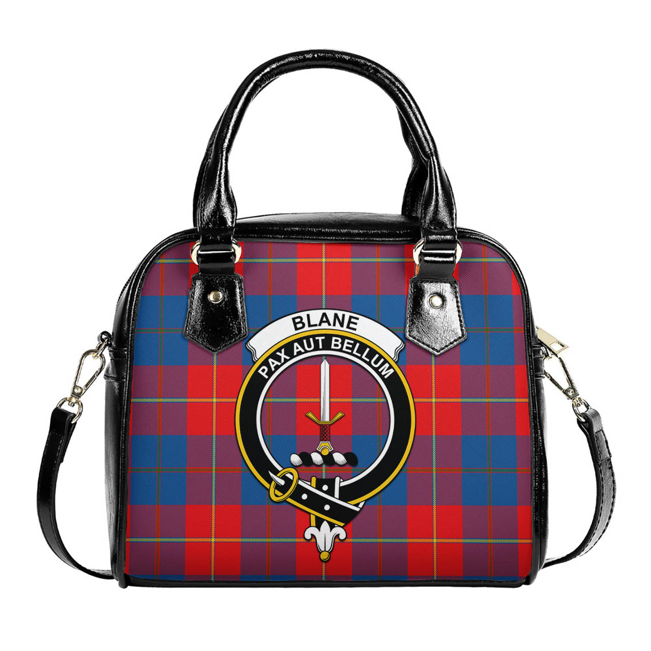 Blane Tartan Shoulder Handbags with Family Crest One Size 9*21*24 cm (3.54*8.27*9.45 inches) - Tartan Vibes Clothing