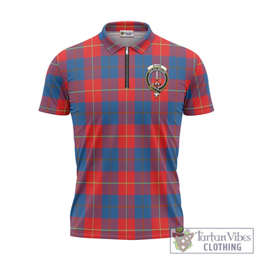 Blane Tartan Zipper Polo Shirt with Family Crest Unisex - Tartan Vibes Clothing
