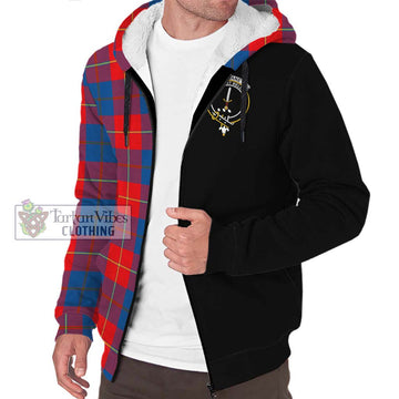 Blane Tartan Sherpa Hoodie with Family Crest and Half Of Me Style Unisex S - Tartan Vibes Clothing