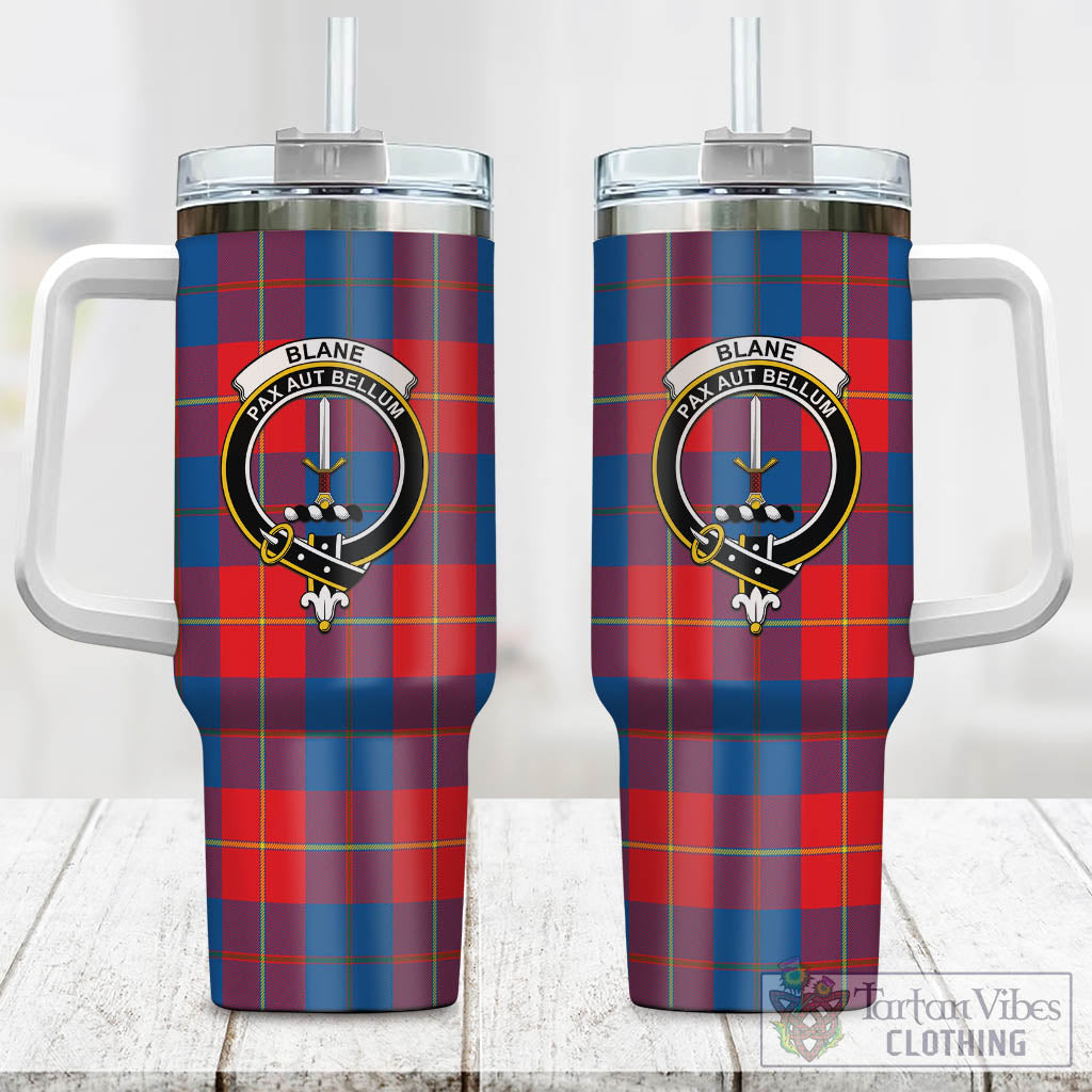 Blane Tartan Tumbler with Handle with Family Crest One Size 40 OZ - Tartan Vibes Clothing