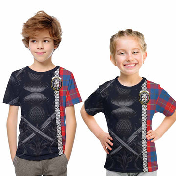Blane Tartan Kid T-Shirt with Family Crest Cross Sword Thistle Celtic Vibes Youth XL Size14 - Tartan Vibes Clothing