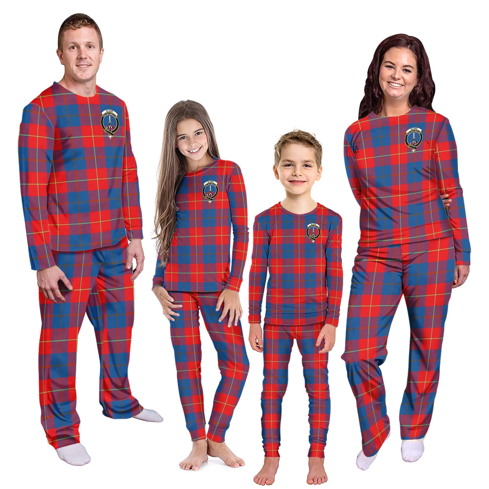 Blane Tartan Pajamas Family Set with Family Crest Kid - Tartan Vibes Clothing