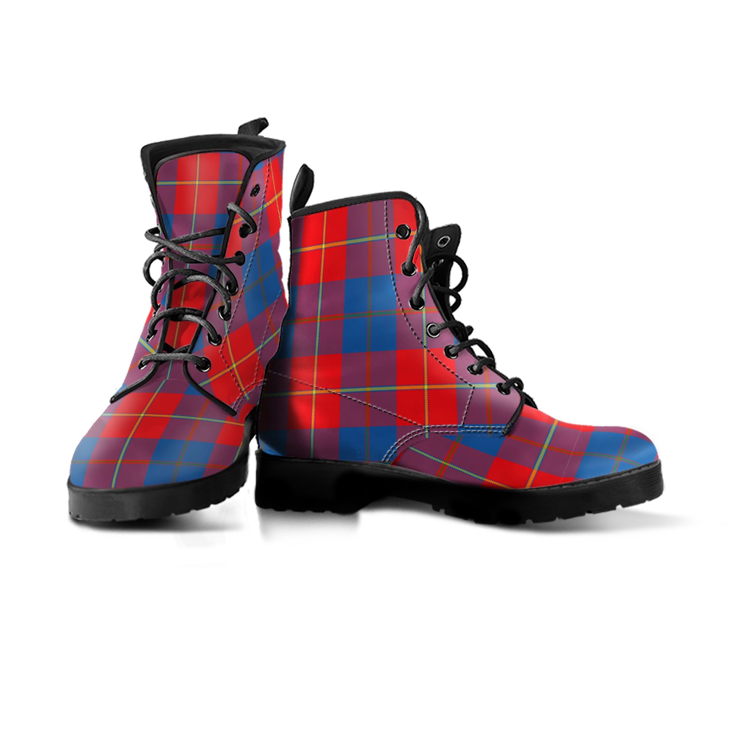 Blane Tartan Leather Boots - Tartanvibesclothing