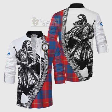 Blane Tartan Clan Crest Ghillie Kilt Shirt with Highlander Warrior Celtic Style Men - Tartan Vibes Clothing