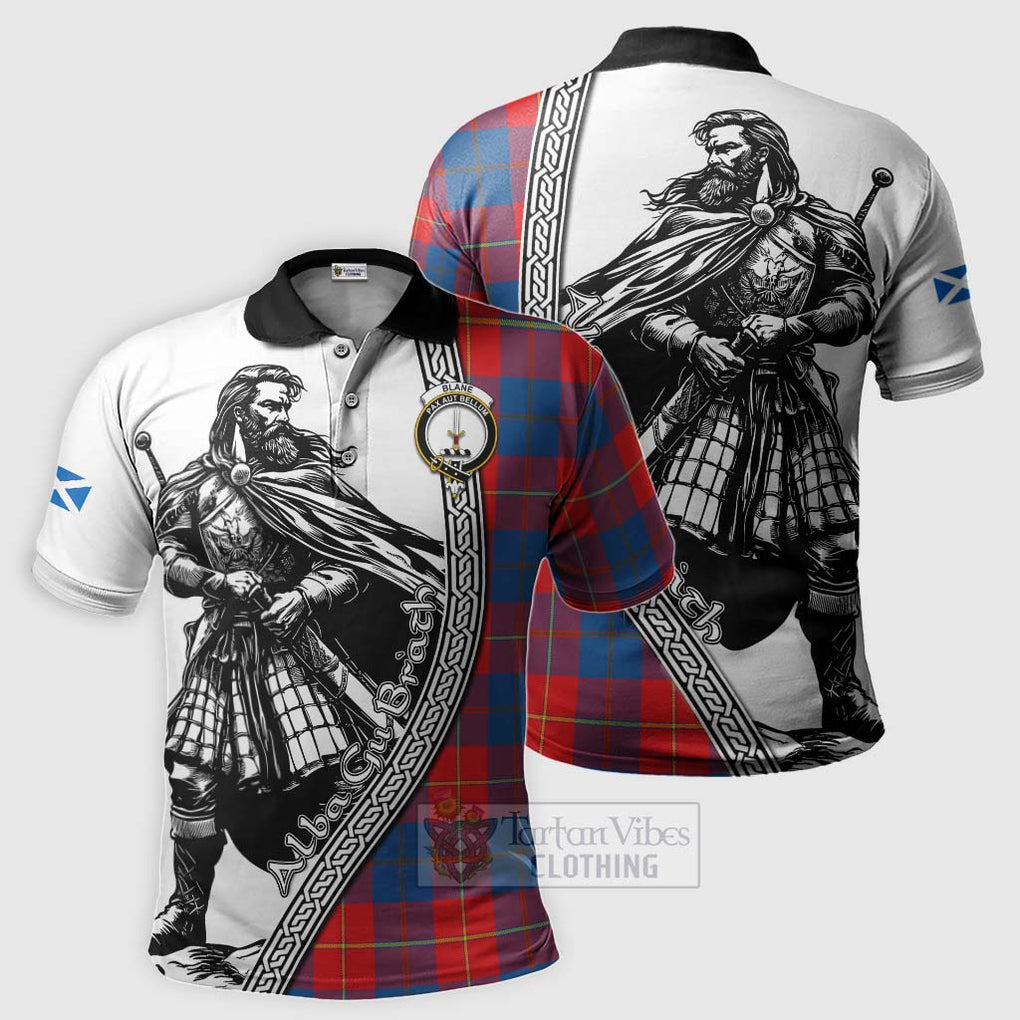 Blane Tartan Clan Crest Polo Shirt with Highlander Warrior Celtic Style Kid - Tartan Vibes Clothing