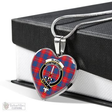 Blane Tartan Heart Necklace with Family Crest Luxury Necklace (Silver) No - Tartan Vibes Clothing