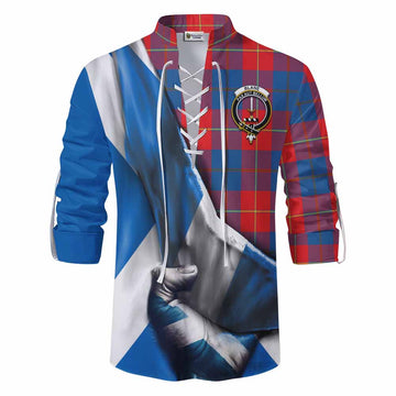 Blane Tartan Ghillie Kilt Shirt with Family Crest Scotland Patriotic Style Men - Tartan Vibes Clothing