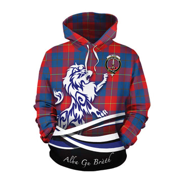 Blane Tartan Cotton Hoodie with Alba Gu Brath Regal Lion Emblem Pullover Hoodie XS - Tartan Vibes Clothing