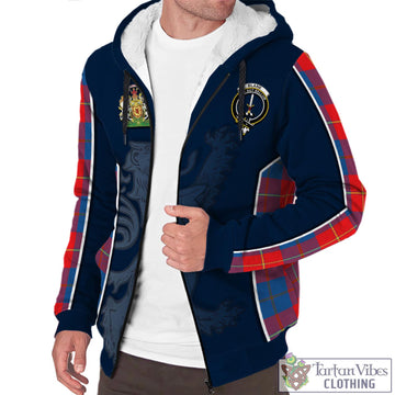 Blane Tartan Sherpa Hoodie with Family Crest and Lion Rampant Vibes Sport Style Unisex - Tartan Vibes Clothing