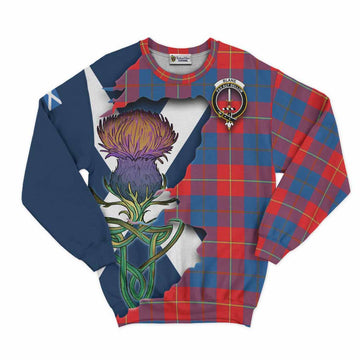 Tartan Vibes Clothing Blane Tartan Family Crest Sweatshirt Scottish Thistle Celtic Inspired