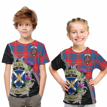 Blane Tartan Family Crest Kid T-Shirt Lion Rampant Royal Thistle Shield Celtic Inspired Youth XL Size14 - Tartan Vibes Clothing