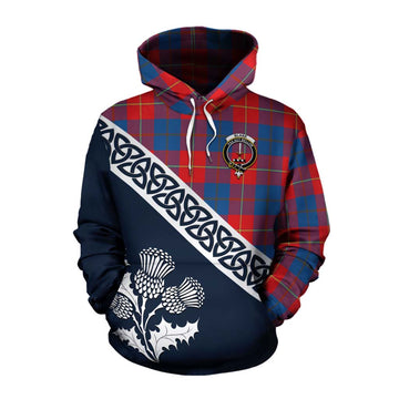 Blane Tartan Cotton Hoodie Featuring Thistle and Scotland Map Pullover Hoodie XS - Tartan Vibes Clothing