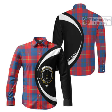 Blane Tartan Long Sleeve Button Up with Family Crest Circle Style Men's Shirt S - Tartan Vibes Clothing