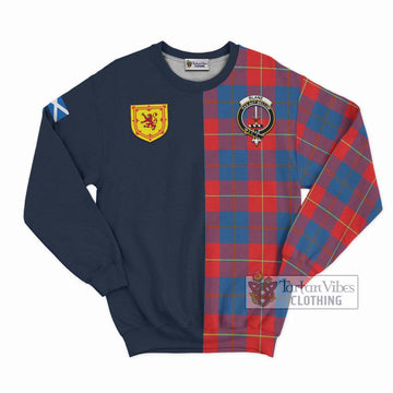 Blane Tartan Sweatshirt Alba with Scottish Lion Royal Arm Half Style Unisex - Tartan Vibes Clothing
