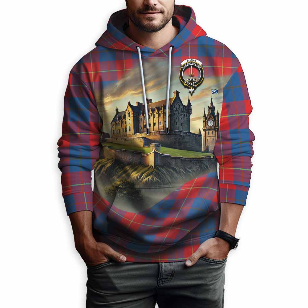 Blane Tartan Family Crest Hoodie with Scottish Ancient Castle Style Pullover Hoodie - Tartan Vibes Clothing