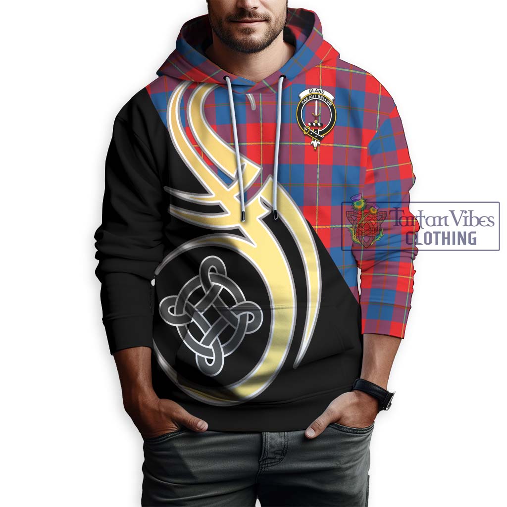 Blane Tartan Hoodie with Family Crest and Celtic Symbol Style Zip Hoodie - Tartan Vibes Clothing