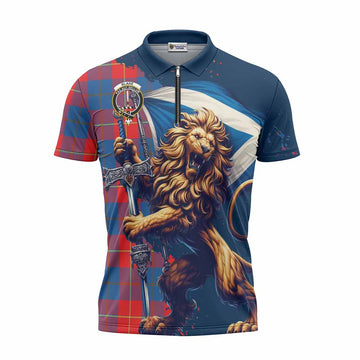 Blane Tartan Family Crest Zipper Polo Shirt with Scottish Majestic Lion Unisex - Tartan Vibes Clothing