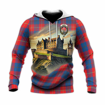 Blane Tartan Family Crest Knitted Hoodie with Scottish Ancient Castle Style Unisex Knitted Pullover Hoodie - Tartan Vibes Clothing