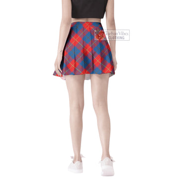Blane Tartan Women's Plated Mini Skirt Cross Style