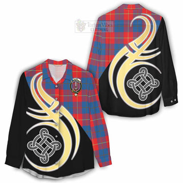 Blane Tartan Women's Casual Shirt with Family Crest and Celtic Symbol Style - Tartan Vibes Clothing