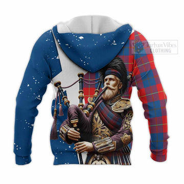 Blane Tartan Knitted Hoodie with Family Crest Scottish Bagpiper Vibes - Tartan Vibes Clothing