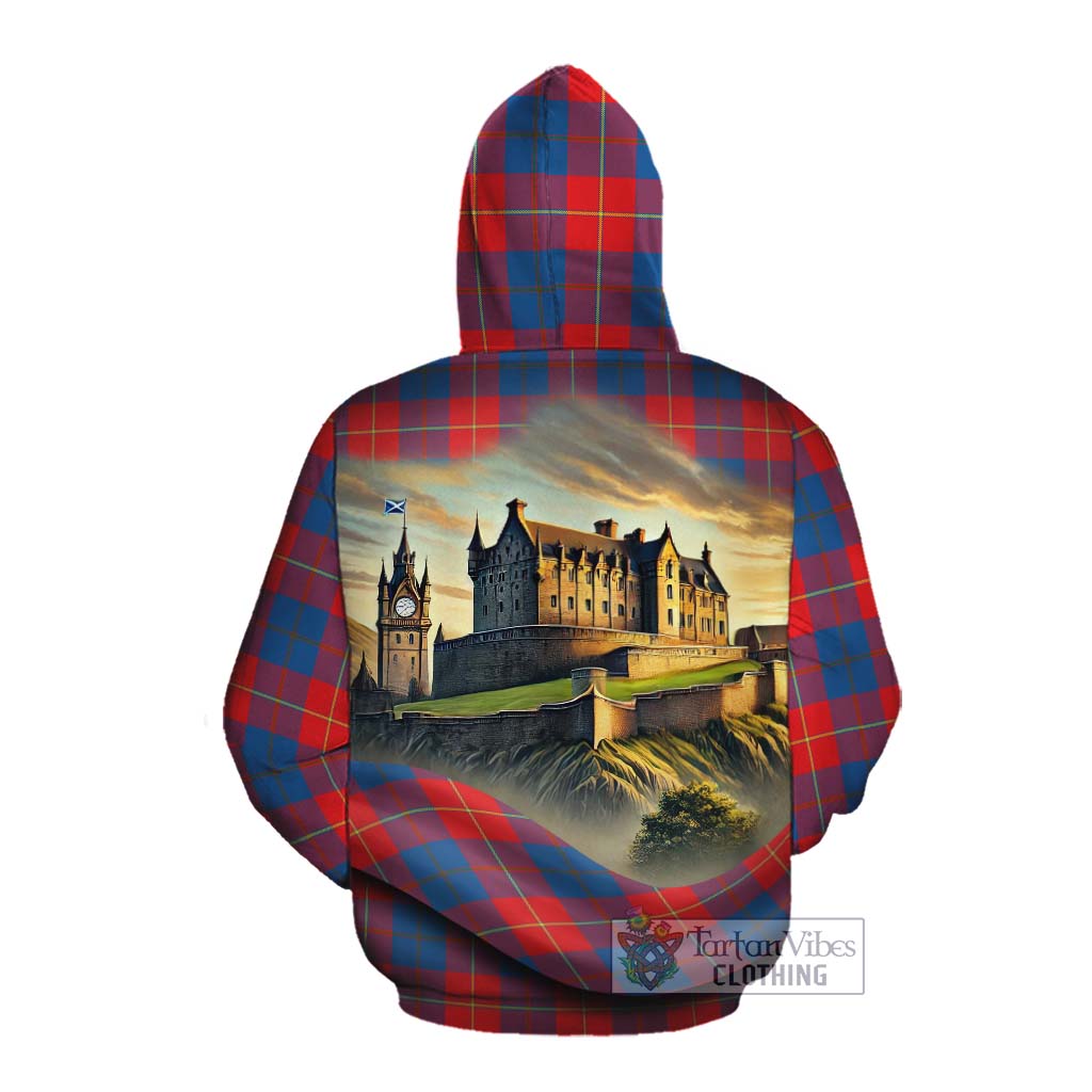 Blane Tartan Family Crest Cotton Hoodie with Scottish Ancient Castle Style Pullover Hoodie - Tartan Vibes Clothing