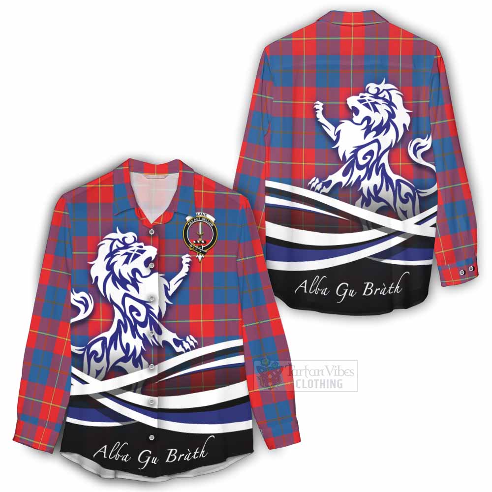 Blane Tartan Women's Casual Shirt with Alba Gu Brath Regal Lion Emblem - Tartan Vibes Clothing