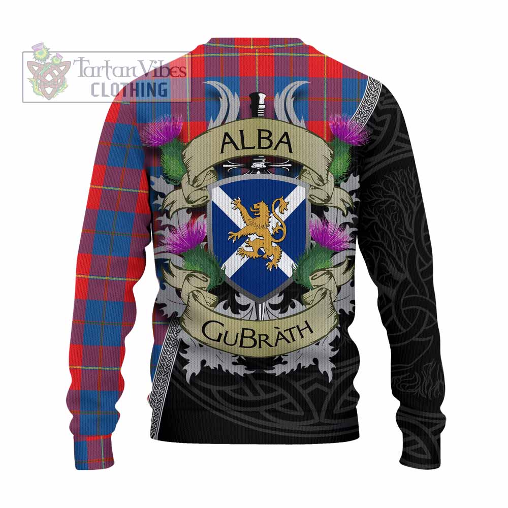 Blane Tartan Family Crest Knitted Sweater Lion Rampant Royal Thistle Shield Celtic Inspired - Tartan Vibes Clothing
